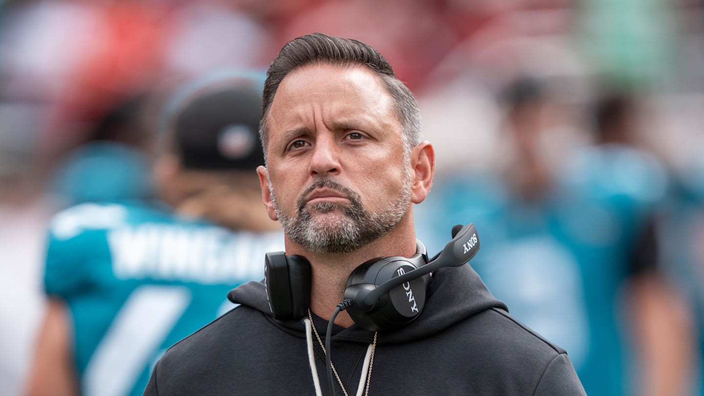 September 28, 2025; Santa Clara, California, USA; Jacksonville Jaguars defensive coordinator Anthony Campanile before the game against the San Francisco 49ers at Levi's Stadium. Mandatory Credit: Kyle Terada-Imagn Images