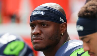 Kenneth Walker III of the Seattle Seahawks watches play