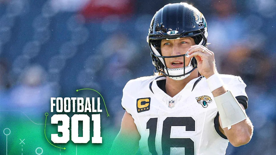 NASHVILLE, TENNESSEE - NOVEMBER 30: Trevor Lawrence #16 of the Jacksonville Jaguars looks on during the first half of the game against the Tennessee Titans at Nissan Stadium on November 30, 2025 in Nashville, Tennessee. (Photo by Johnnie Izquierdo/Getty Images)