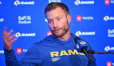 Sean McVay and the LA Rams are stuck on the tarmac as they try and get to Seattle