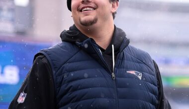 Patriots rookie offensive lineman Will Campbell put on a show at a Boston Celtics game