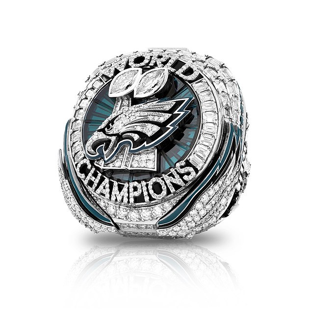 The Eagles received their second Super Bowl ring following February's win over the Chiefs