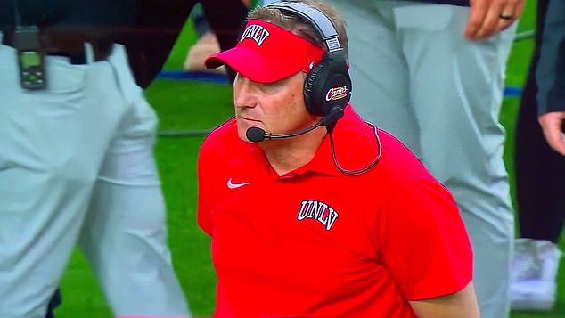 Rebels head coach Dan Mullen watched on in frustration as the play went terribly