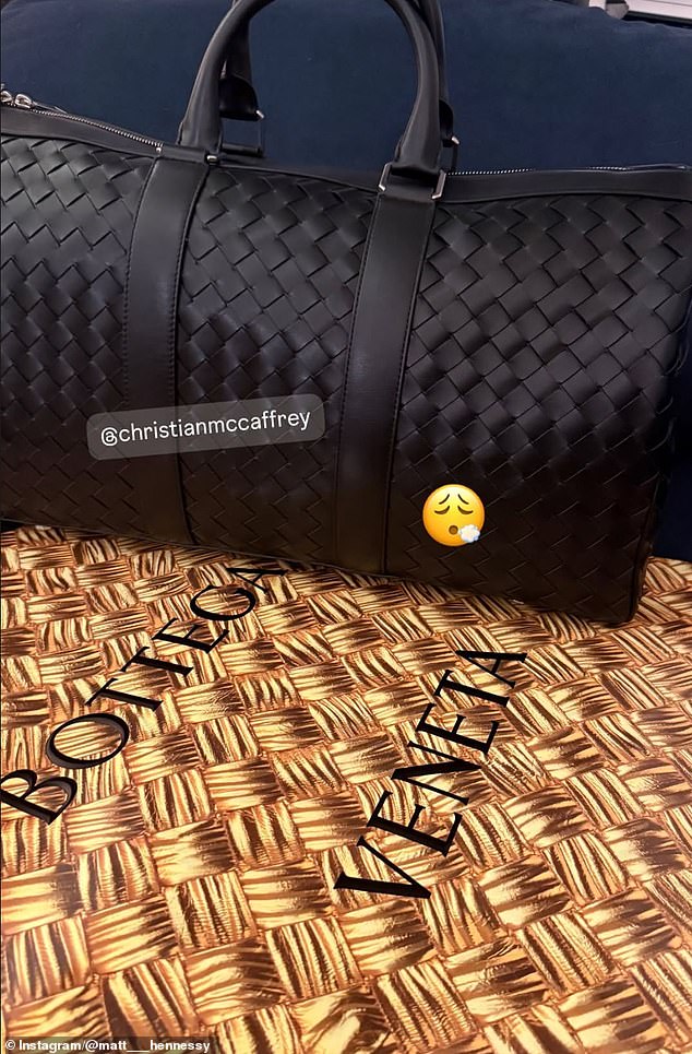 McCaffrey gifted his teammates duffle bags from Bottega Veneta that can cost up to $6,800