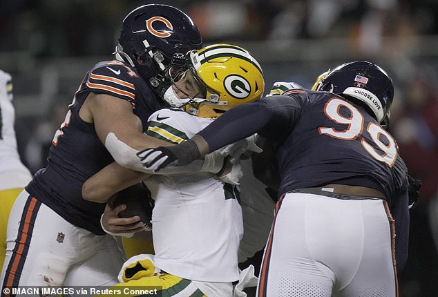 Love suffered a helmet-to-helmet hit against the Chicago Bears which gave him a concussion