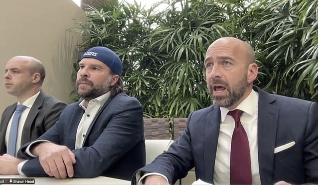 Kennedy's lawyer Shawn Head (R) asked Metcalf to specify that his client didn't use the 'n-word' or call the wide receiver's mother the 'c-word'