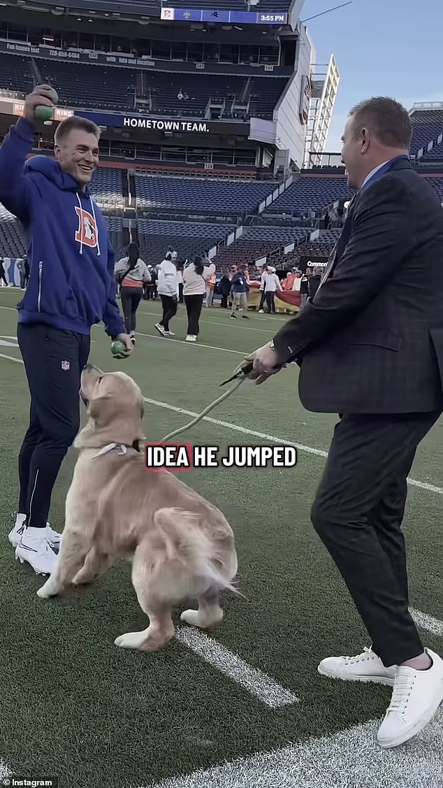 Nix previously went viral after walking away from Herbstreit's dog, Peter, earlier this year