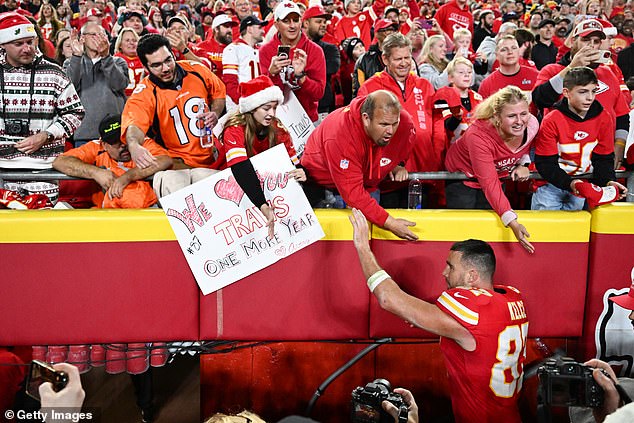 The Chiefs star saluted fans as he made his way off the field after a loss to the Denver Broncos