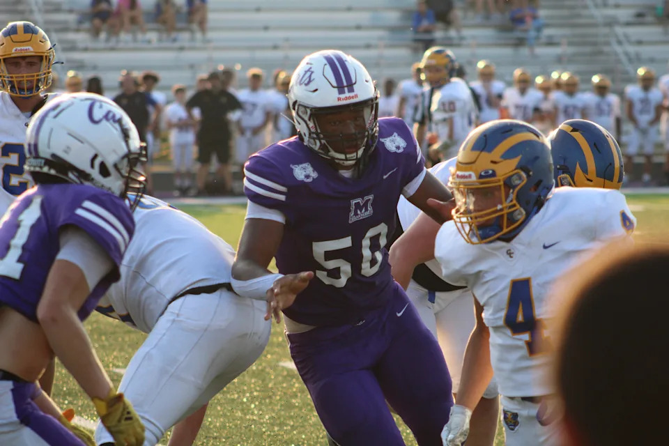 Muncie Central football hosts Greenfield-Central for a scrimmage on Friday, Aug. 15, 2025.