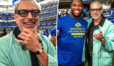 'Wicked' star Jeff Goldblum attends Rams game, hangs with Kobie Turner
