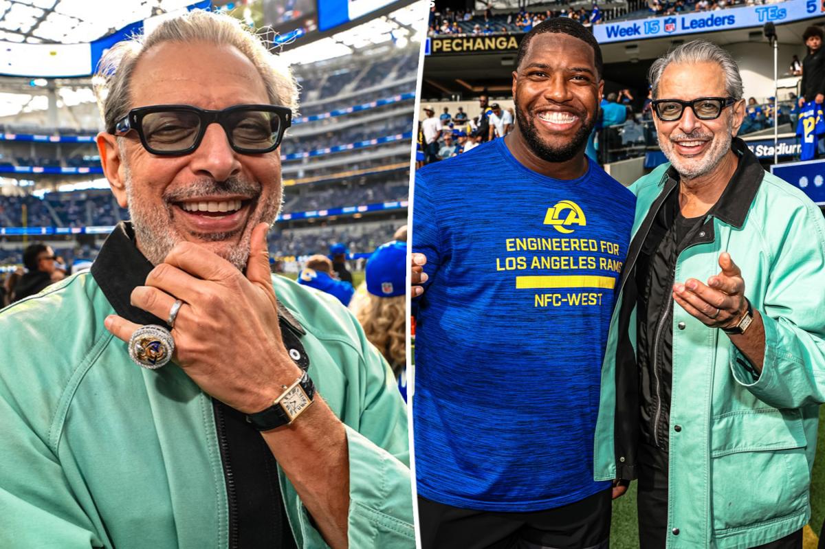 'Wicked' star Jeff Goldblum attends Rams game, hangs with Kobie Turner
