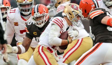 Cleveland Browns defensive end Myles Garrett vs. San Francisco 49ers, November 30, 2025