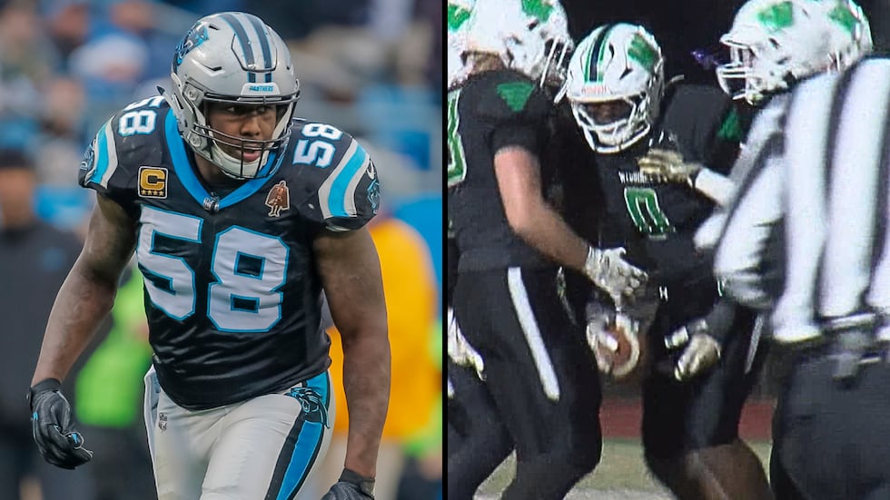 Panthers legend Thomas Davis' son signed to play at Notre Dame.