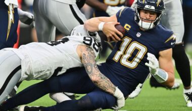 Chargers QB Justin Herbert misses practice Wednesday, 2 days after surgery on non-throwing hand | NFL