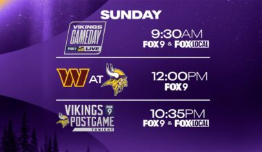 Vikings-Commanders: How to watch the game on FOX 9