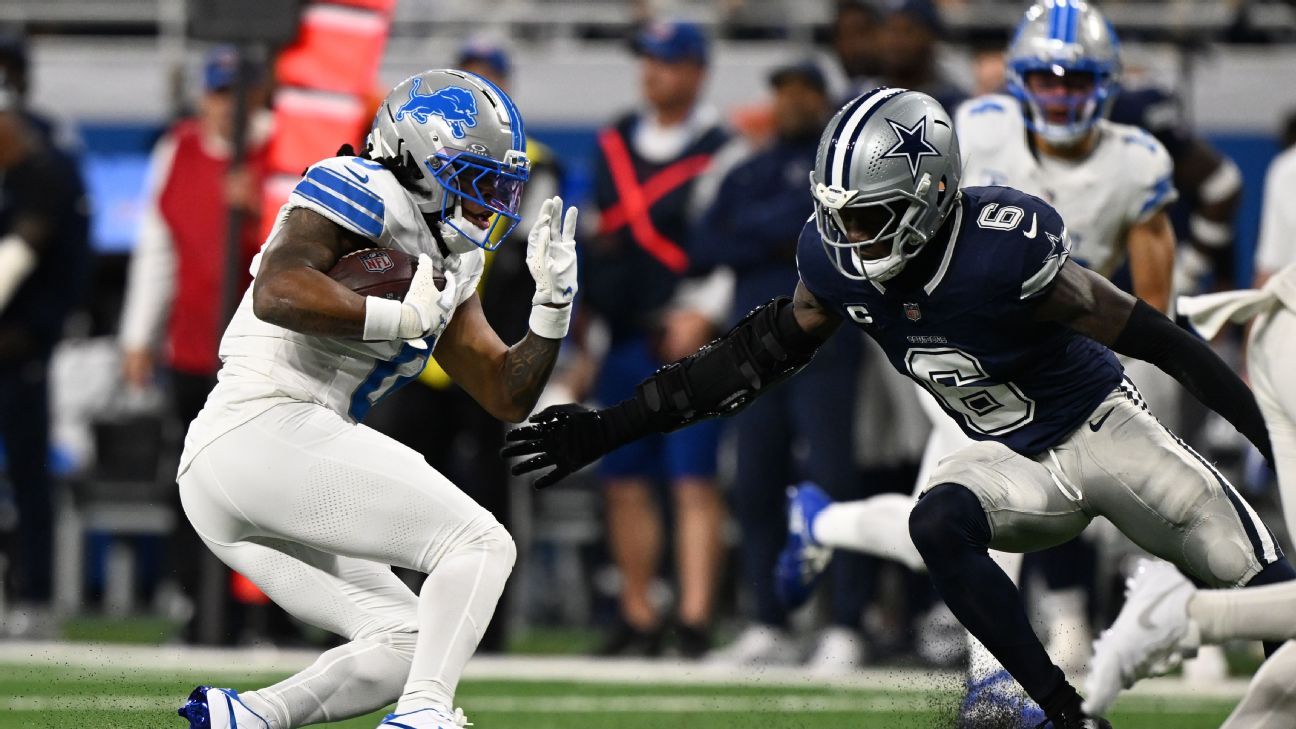 Jahmyr Gibbs' 3 TD runs highlight Lions win over Cowboys