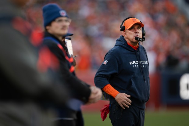 Head coach Sean Payton of the Denver Broncos looks on during a 34-26 win over the Green Bay Packers on Sunday, Dec. 14, 2025, at Empower Field at Mile High Stadium in Denver. (Photo by Timothy Hurst/The Denver Post)