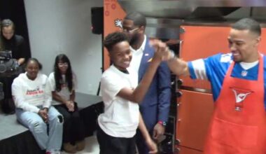 Detroit Lions star Amon-Ra St. Brown joins Little Caesars for pizza-making event with Detroit students