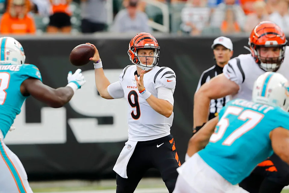 Cincinnati Bengals quarterback Joe Burrow against the Miami Dolphins