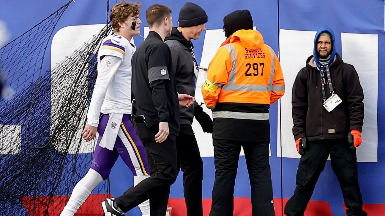 Vikings' J.J. McCarthy out vs. Lions with hairline fracture in hand
