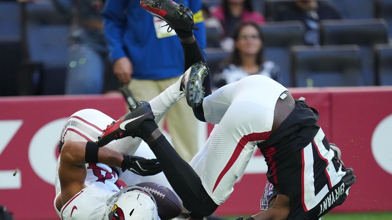 Falcons cornerback Mike Hughes is unlikely to return from ankle injury against the high-scoring Rams