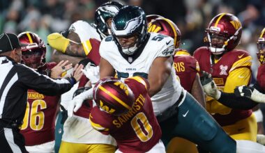 NFL Fines Eagles OL Tyler Steen After Fight vs. Commanders