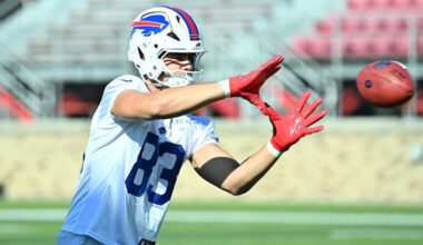 Bills' pregame roster move offers TE insurance with Kincaid, Knox questionable vs. Eagles