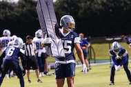 Dallas Cowboys linebacker Logan Wilson (55) during Cowboys practice at The Star in Frisco on...