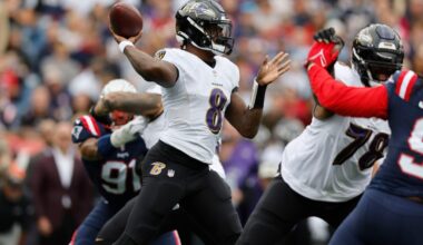Lamar Jackson sick Wednesday, several Pats starters sit