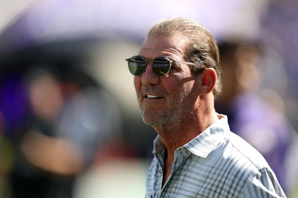 Baltimore Ravens Owner Steve Bisciotti looks on prior to the game against the Houston Texans at M&T Bank Stadium on October 05, 2025 in Baltimore, Maryland. Getty Images