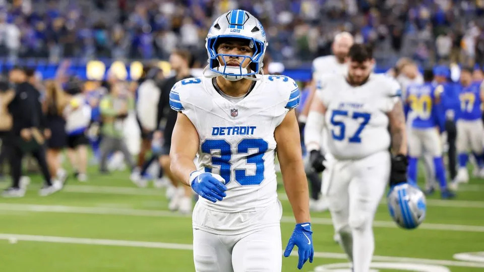 Detroit Lions running back Sione Vaki walks off the field after a loss on December 14. - Caroline Brehman/AP
