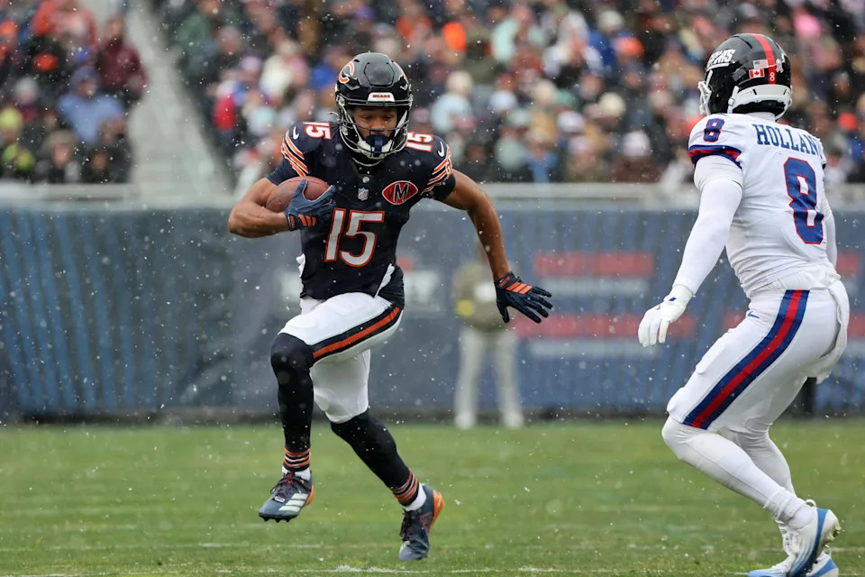Chicago Bears receiver Rome Odunze. Credit: Mike Dinovo-Imagn Images.