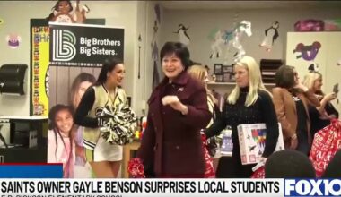Saints owner Gayle Benson surprises students at Mobile elementary school