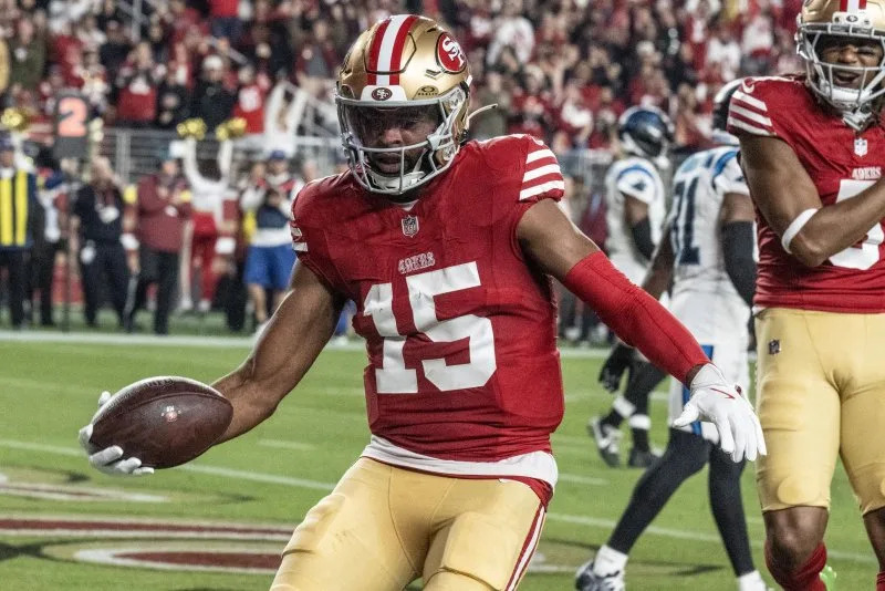 Wide receiver Jauan Jennings logged two catches for 42 yards and a score in the San Francisco 49ers' Week 17 win over the Chicago Bears. File Photo by Terry Schmitt/UPI