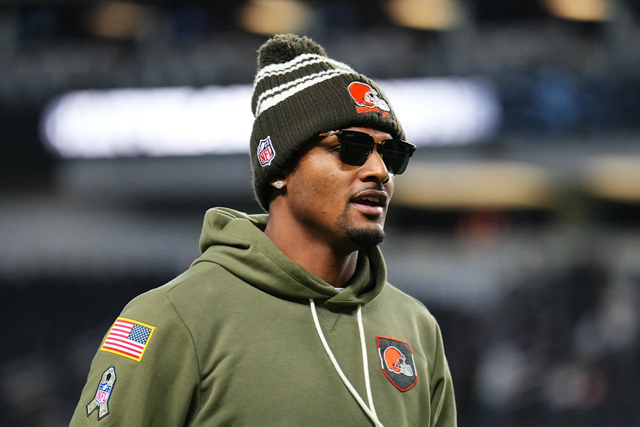 Deshaun Watson of the Cleveland Browns walks off the field after a game against the Las Vegas Raiders at Allegiant Stadium on November 23, 2025 in Las Vegas, Nevada. The Browns defeated the Raiders 24-10. (Photo by Chris Unger/Getty Images)