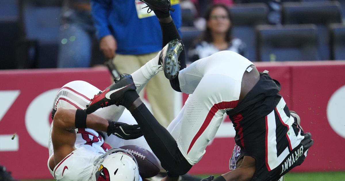 Falcons cornerback Mike Hughes is unlikely to return from ankle injury against the high-scoring Rams | NFL