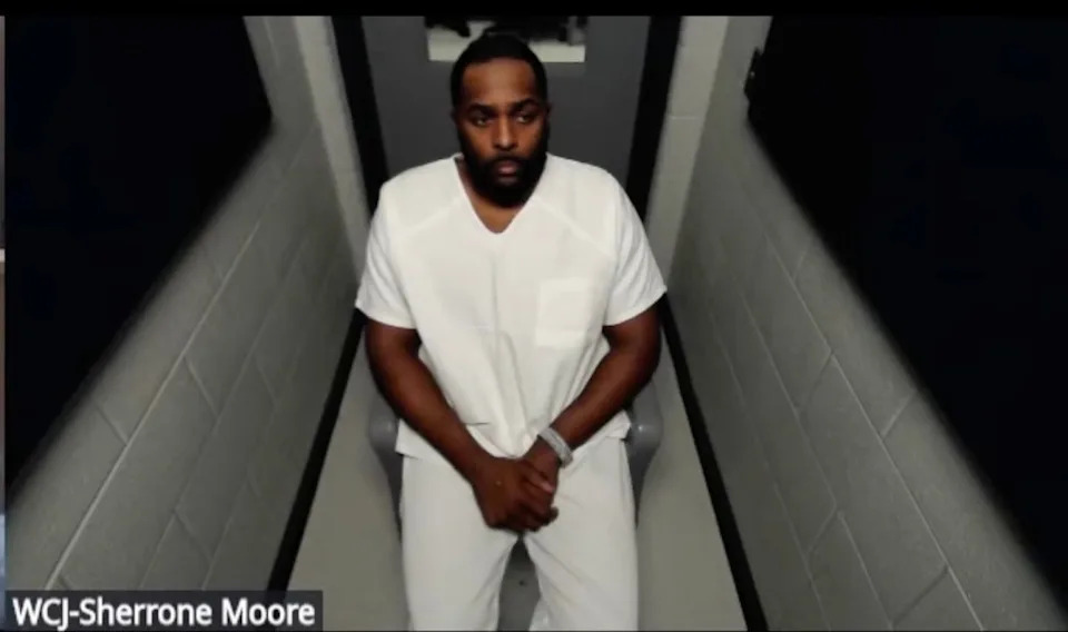 Sherrone Moore during his court hearing. Washtenaw County Court
