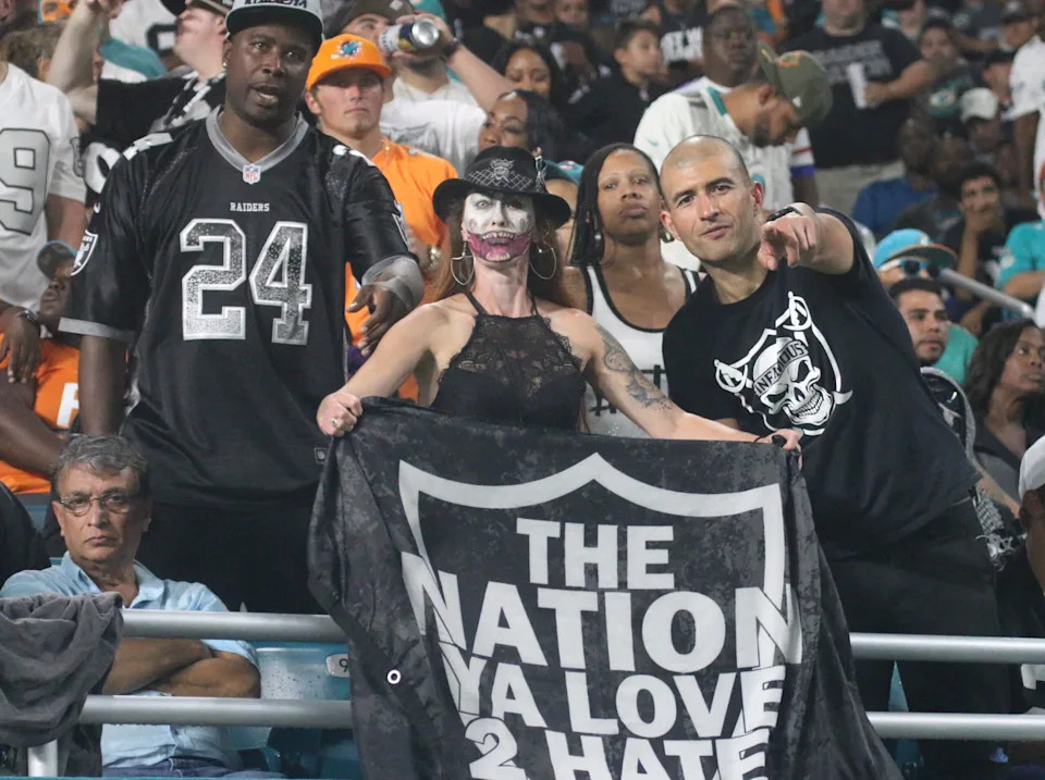 Vegas Raiders fans in the stands