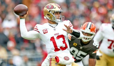 49ers' Brock Purdy may have a request for Mac Jones, explains sideline arm brace