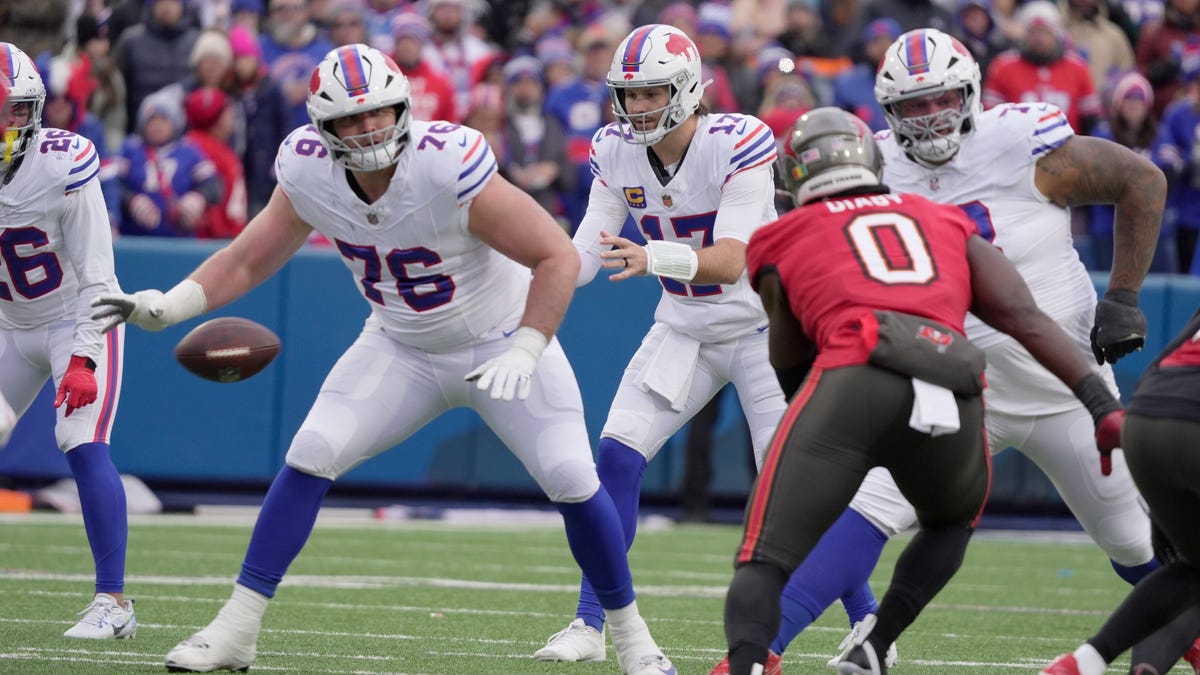 Where does the Bills' offensive line rank in the NFL in Week 15?
