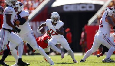 With Trey Benson out, who is the Cardinals' starting running back?