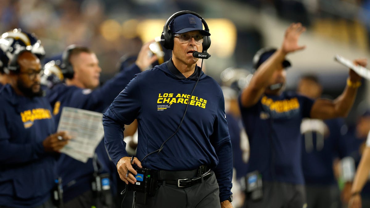 What Chargers' HC Jim Harbaugh said about Sherrone Moore's firing