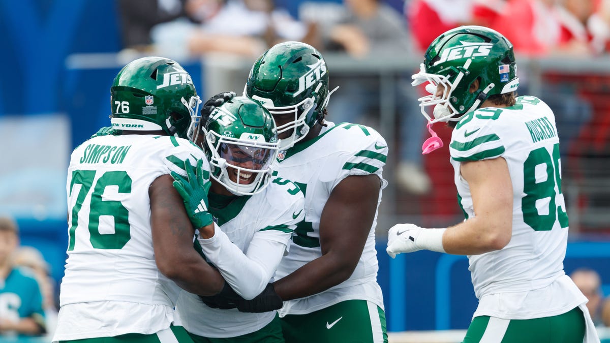 Where does the Jets' offensive line rank in the NFL in Week 15?