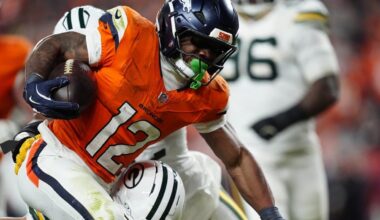 RJ Harvey injury update, status vs. Jaguars in Week 16