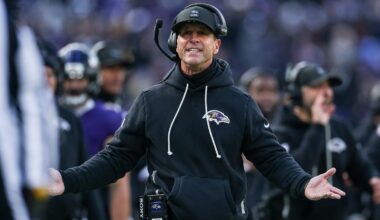 John Harbaugh offers an early assessment of Drake Maye and Patriots