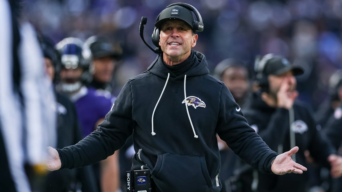 John Harbaugh offers an early assessment of Drake Maye and Patriots