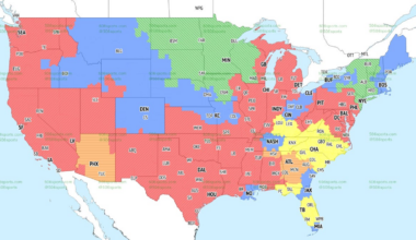 TV broadcast map for Sunday's games