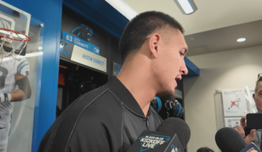Panthers players react in locker room after beating Buccaneers in pivotal NFC South game