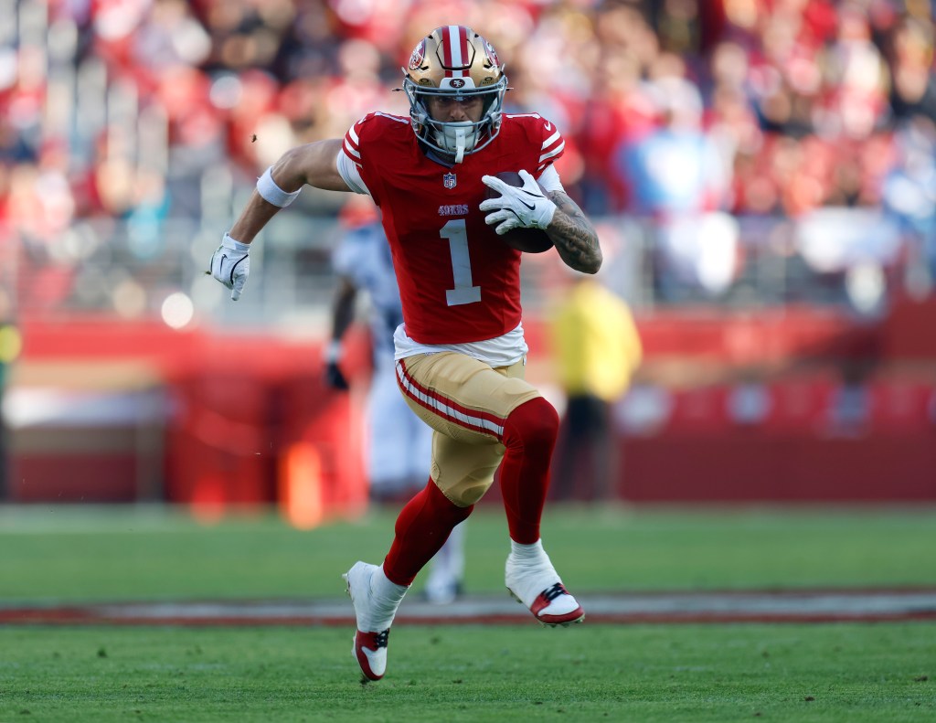 49ers' Ricky Pearsall breaks out vs. Titans despite knee, ankle injuries
