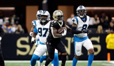 New Orleans Saints RB Devin Neal exits vs. Carolina Panthers with hamstring injury